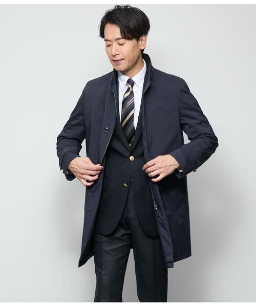 NEWYORKER/ニューヨーカー NY ACTIVE ナイロン 3層ボンディング スタンドカラーコート ネイビー S NEWYORKER/ニューヨーカー NY ACTIVE ナイロン 3層ボンディング スタンドカラーコート ネイビー S