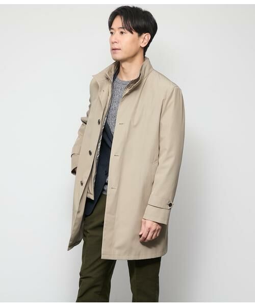 NEWYORKER/ニューヨーカー WOOLIAN PLAIN レイヤードスタンドカラーコート ベージュ L NEWYORKER/ニューヨーカー WOOLIAN PLAIN レイヤードスタンドカラーコート ベージュ L