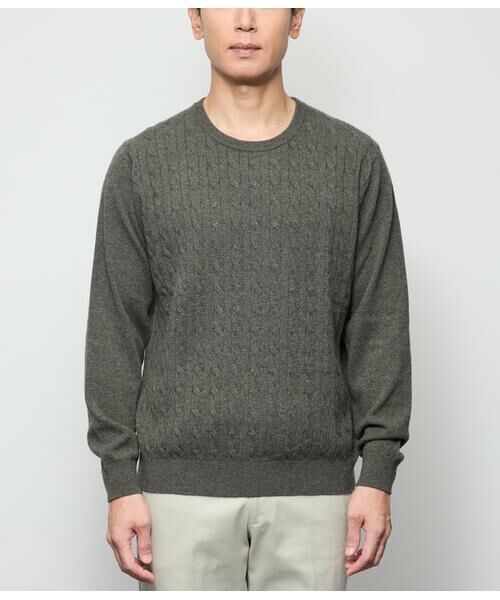 NEWYORKER / ニューヨーカー ニット・セーター | カシミヤ ケーブルクルーネック プルオーバーニット | 詳細13