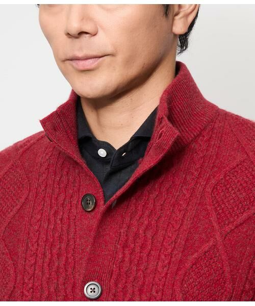 NEWYORKER / ニューヨーカー カーディガン・ボレロ | カシミヤ混 ケーブル スタンドカラーカーディガン | 詳細3