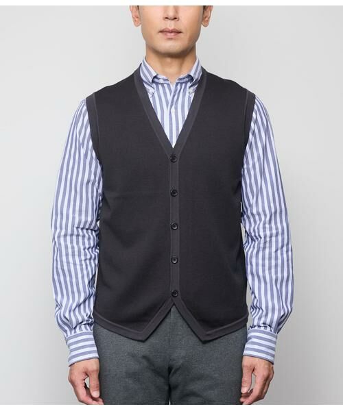 NEWYORKER / ニューヨーカー ベスト | Vネック 前開きニットベスト | 詳細1
