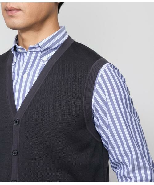 NEWYORKER / ニューヨーカー ベスト | Vネック 前開きニットベスト | 詳細3