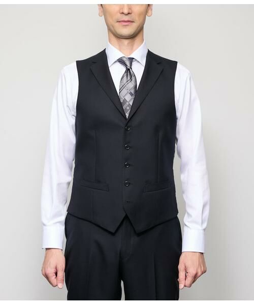 NEWYORKER / ニューヨーカー セットアップ | HERITAGE CLOTH 無地 サキソニー 襟付きオッドベスト(セットアップ対応) | 詳細1