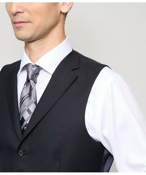 NEWYORKER / ニューヨーカー セットアップ | HERITAGE CLOTH 無地 サキソニー 襟付きオッドベスト(セットアップ対応) | 詳細3