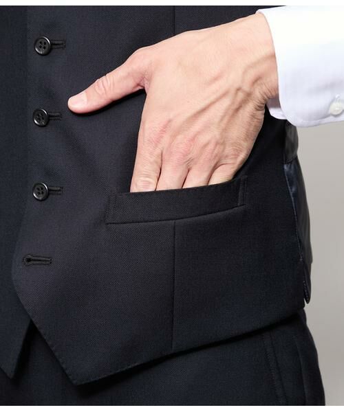 NEWYORKER / ニューヨーカー セットアップ | HERITAGE CLOTH 無地 サキソニー 襟付きオッドベスト(セットアップ対応) | 詳細4