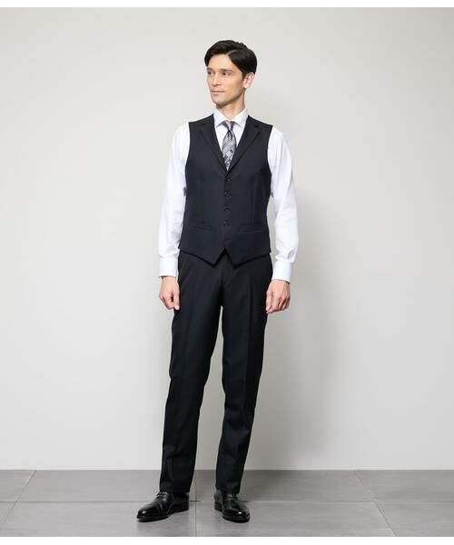 NEWYORKER / ニューヨーカー セットアップ | HERITAGE CLOTH 無地 サキソニー 襟付きオッドベスト(セットアップ対応) | 詳細8