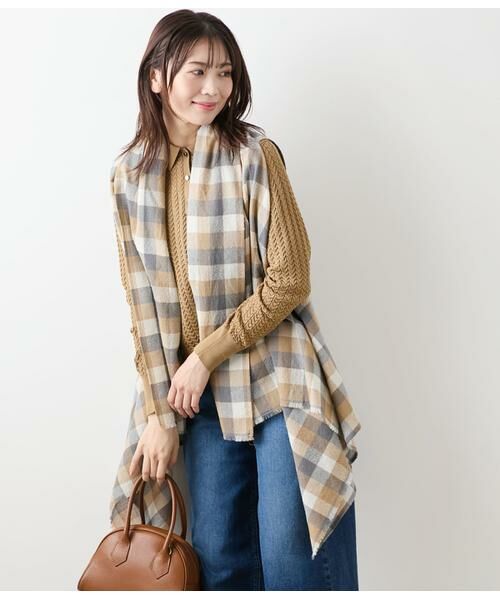 NEWYORKER / ニューヨーカー その他アウター | エターミンブロックチェック ケープストール | 詳細7