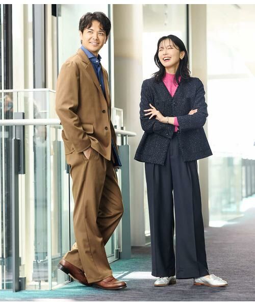 NEWYORKER / ニューヨーカー テーラードジャケット | ネオンカラーミックスツィード ノーカラージャケット | 詳細16