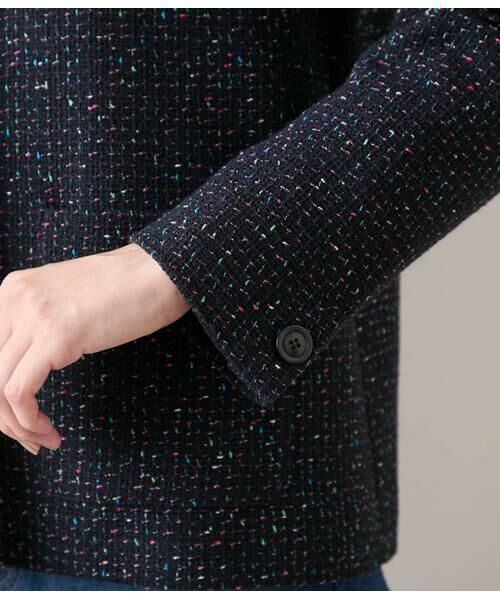 NEWYORKER / ニューヨーカー テーラードジャケット | ネオンカラーミックスツィード ノーカラージャケット | 詳細4