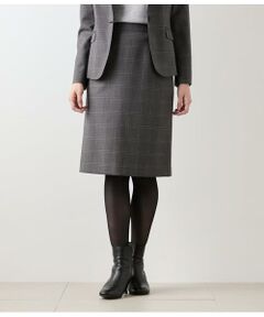 NEWYORKER / ニューヨーカー ミニ・ひざ丈スカート | ウールウインドウペイン ストレートスカート