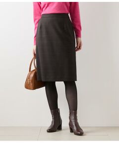 NEWYORKER / ニューヨーカー ミニ・ひざ丈スカート | ウールウインドウペイン ストレートスカート