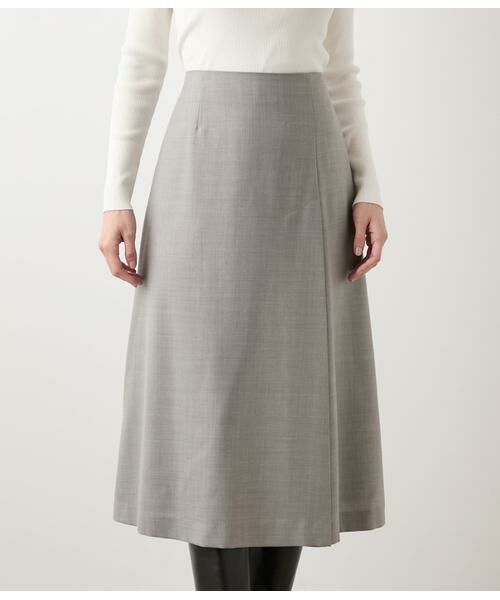NEWYORKER / ニューヨーカー ミニ・ひざ丈スカート | TWビエラ ワンタックAラインスカート | 詳細1
