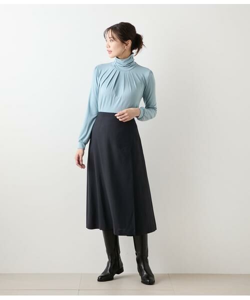 NEWYORKER / ニューヨーカー ミニ・ひざ丈スカート | TWビエラ ワンタックAラインスカート | 詳細8