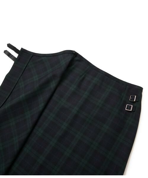 NEWYORKER / ニューヨーカー ミニ・ひざ丈スカート | ウールブラックウォッチ アシメキルトスカート | 詳細5