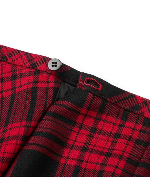 NEWYORKER / ニューヨーカー ミニ・ひざ丈スカート | ウールタータン アシメキルトスカート | 詳細6