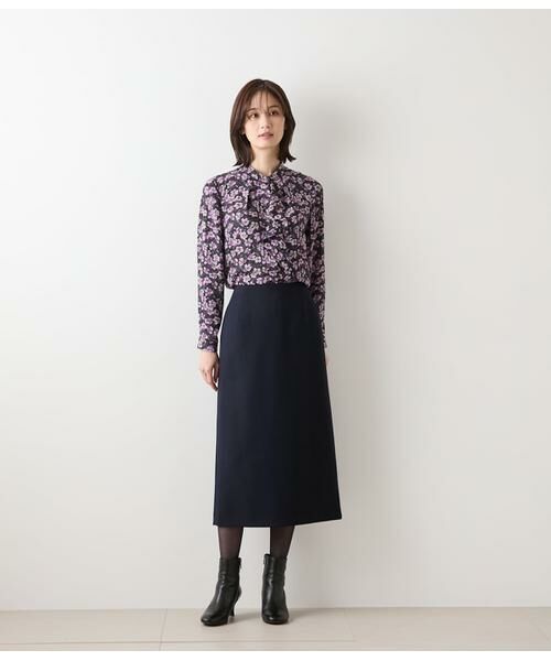 NEWYORKER / ニューヨーカー ロング・マキシ丈スカート | ウールブレンドダブルクロス ロングタイトスカート | 詳細14