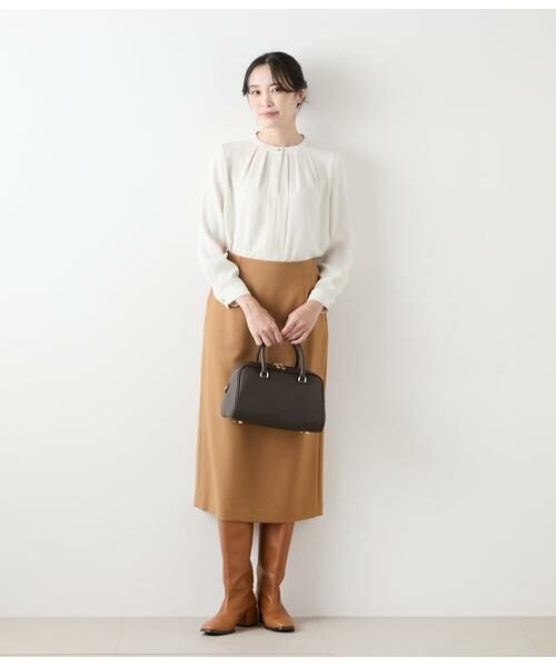 NEWYORKER / ニューヨーカー ロング・マキシ丈スカート | ウールブレンドダブルクロス ロングタイトスカート | 詳細7