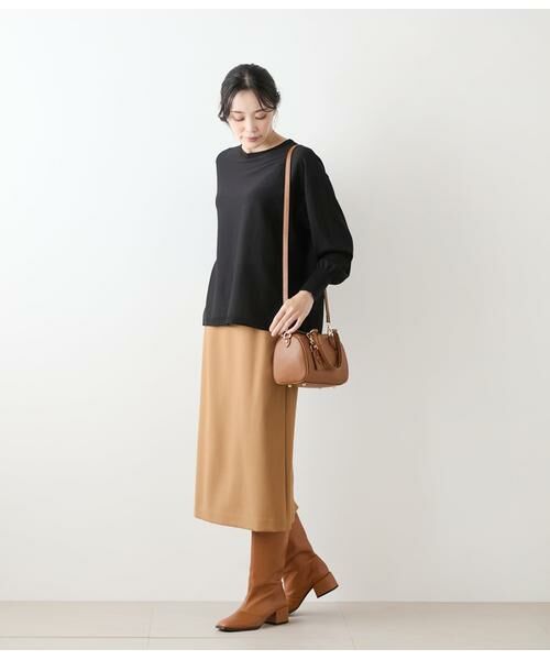 NEWYORKER / ニューヨーカー ロング・マキシ丈スカート | ウールブレンドダブルクロス ロングタイトスカート | 詳細8