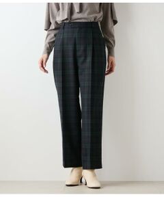 NEWYORKER / ニューヨーカー チノ・ワークパンツ | ウールブラックウォッチ ワンタックテーパードパンツ