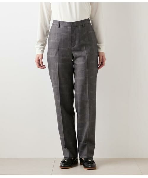 NEWYORKER / ニューヨーカー スラックス・ドレスパンツ | ウールウインドウペイン ストレートパンツ | 詳細1