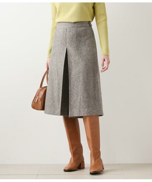 NEWYORKER / ニューヨーカー その他パンツ | ブロークンヘリンボーンツィード キュロットパンツ(ブラウン)