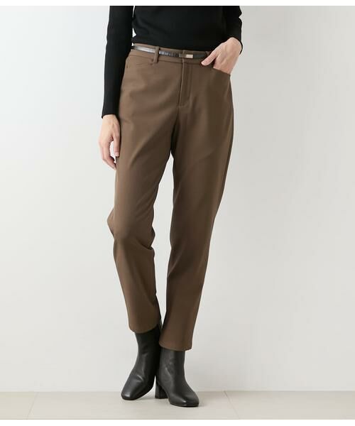 NEWYORKER / ニューヨーカー チノ・ワークパンツ | 裏起毛 あったかテーパードパンツ(カーキグリーン)