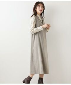 NEWYORKER / ニューヨーカー ミニ丈・ひざ丈ワンピース | TRツイルツィード Vネックジャンパースカート