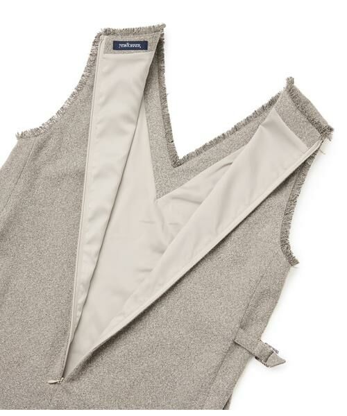 NEWYORKER / ニューヨーカー ミニ丈・ひざ丈ワンピース | TRツイルツィード Vネックジャンパースカート | 詳細5