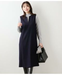 NEWYORKER / ニューヨーカー ミニ丈・ひざ丈ワンピース | NEWYORKER MELTON キーネックジャンパースカート