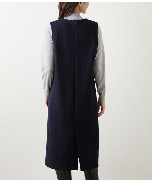 NEWYORKER / ニューヨーカー ミニ丈・ひざ丈ワンピース | NEWYORKER MELTON キーネックジャンパースカート | 詳細2