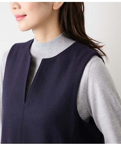 NEWYORKER / ニューヨーカー ミニ丈・ひざ丈ワンピース | NEWYORKER MELTON キーネックジャンパースカート | 詳細3