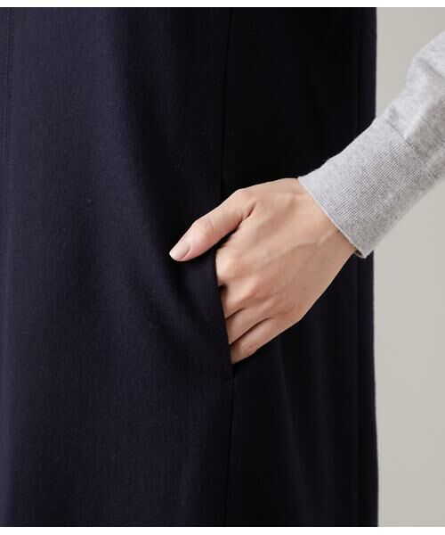 NEWYORKER / ニューヨーカー ミニ丈・ひざ丈ワンピース | NEWYORKER MELTON キーネックジャンパースカート | 詳細4