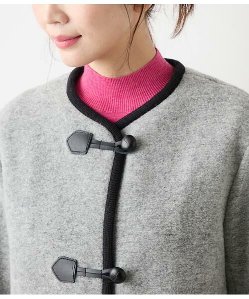 NEWYORKER / ニューヨーカー ダッフルコート | スライバーニット ノーカラーダッフルコート | 詳細3