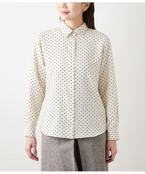 NEWYORKER / ニューヨーカー シャツ・ブラウス | アムンゼンドットプリント 長袖ボウタイブラウス | 詳細1