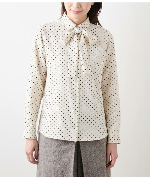 NEWYORKER / ニューヨーカー シャツ・ブラウス | アムンゼンドットプリント 長袖ボウタイブラウス | 詳細2