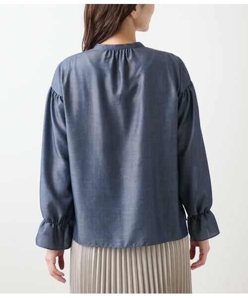 NEWYORKER / ニューヨーカー シャツ・ブラウス | ダンガリーツイル ギャザーフリルブラウス | 詳細2