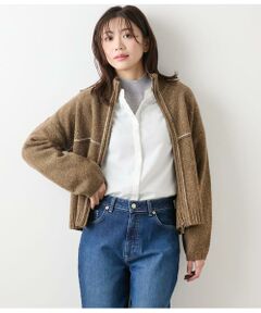 NEWYORKER / ニューヨーカー ニット・セーター | ネップミックス天竺 ダブルジップニットブルゾン