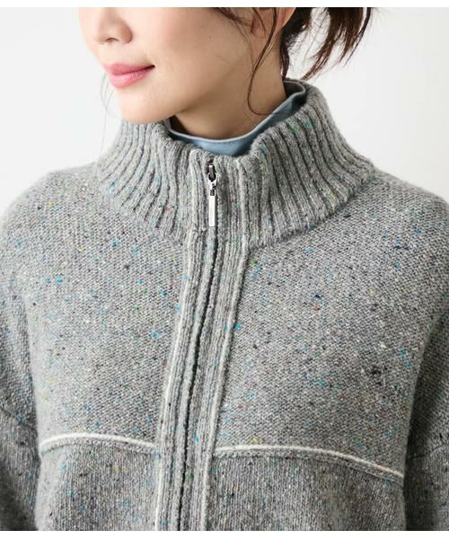 NEWYORKER / ニューヨーカー ニット・セーター | ネップミックス天竺 ダブルジップニットブルゾン | 詳細3