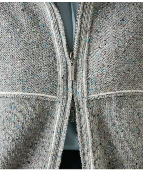 NEWYORKER / ニューヨーカー ニット・セーター | ネップミックス天竺 ダブルジップニットブルゾン | 詳細5