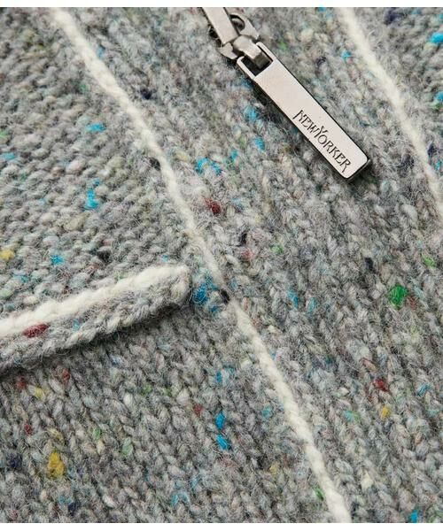 NEWYORKER / ニューヨーカー ニット・セーター | ネップミックス天竺 ダブルジップニットブルゾン | 詳細8