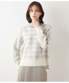 NEWYORKER / ニューヨーカー ニット・セーター | 千鳥柄ダブルジャカード ハイネックプルオーバー