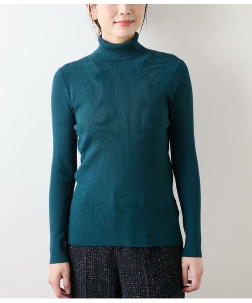 NEWYORKER / ニューヨーカー ニット・セーター | レーヨンポリストレッチ リブタートルネックプルオーバー | 詳細1