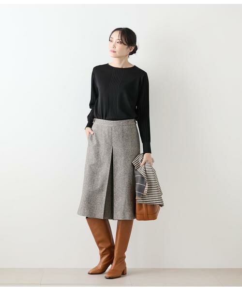 NEWYORKER / ニューヨーカー ニット・セーター | ハイツイストシルクレーヨン総針 袖プリーツニットプルオーバー | 詳細11