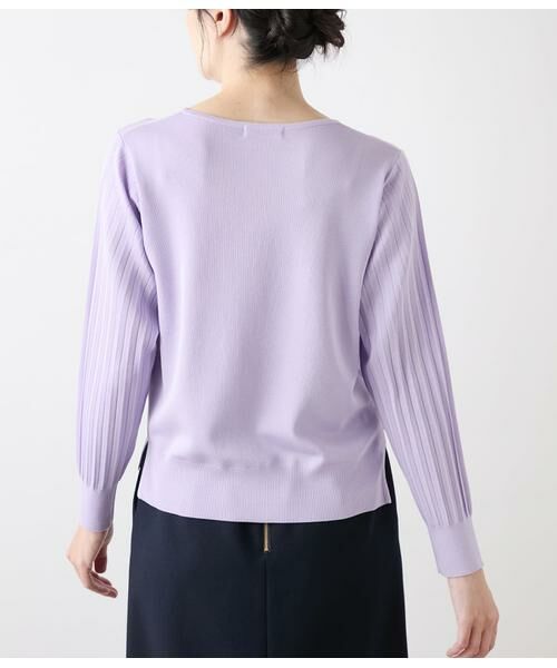 NEWYORKER / ニューヨーカー ニット・セーター | ハイツイストシルクレーヨン総針 袖プリーツニットプルオーバー | 詳細2