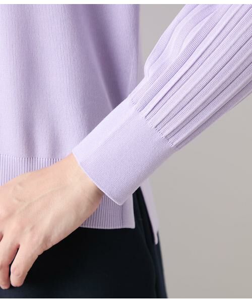 NEWYORKER / ニューヨーカー ニット・セーター | ハイツイストシルクレーヨン総針 袖プリーツニットプルオーバー | 詳細3