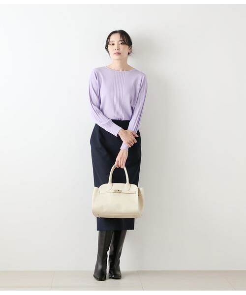 NEWYORKER / ニューヨーカー ニット・セーター | ハイツイストシルクレーヨン総針 袖プリーツニットプルオーバー | 詳細5