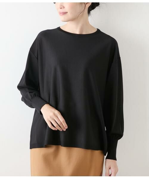 NEWYORKER / ニューヨーカー ニット・セーター | ハイツイストシルクレーヨン天竺 フレアニットプルオーバー | 詳細6