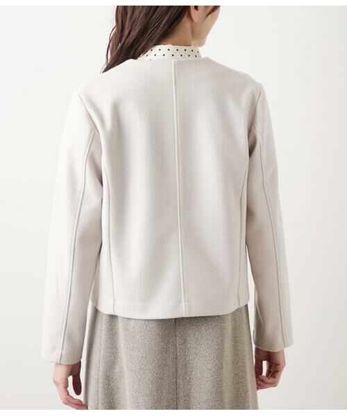 NEWYORKER / ニューヨーカー レザーブルゾン・ジャケット | ジャージーメルトン ノーカラーブルゾン | 詳細2