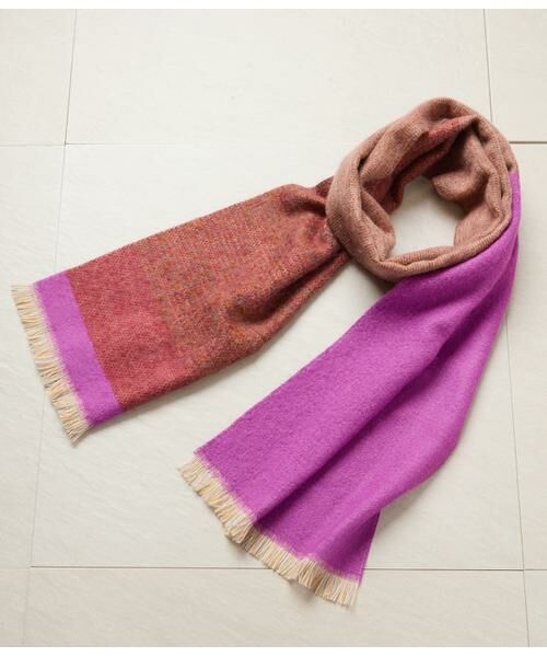 NEWYORKER / ニューヨーカー マフラー・ショール・スヌード・ストール | P.CORNILLON(ピー・コルニヨン) 配色マフラー（パープル）