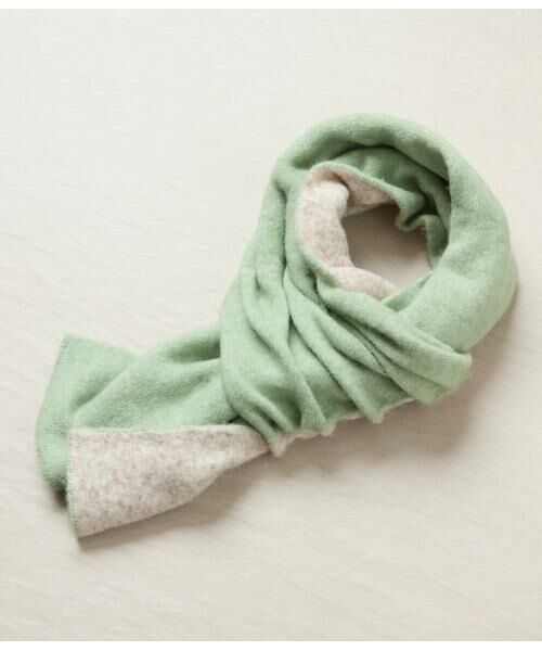 NEWYORKER / ニューヨーカー マフラー・ショール・スヌード・ストール | バイカラーミニマフラー（ライトグリーン）